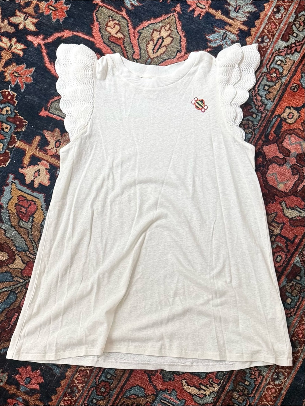 Zimmermann White Girls Dress with Scallop Lace Ruffles
